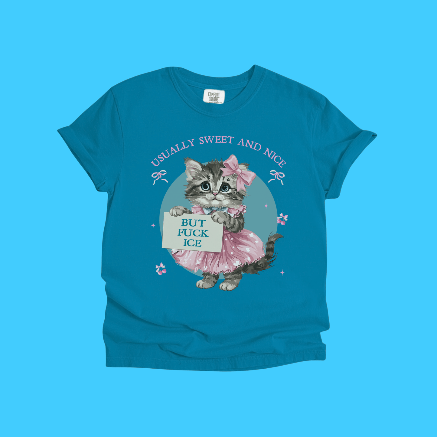 Usually Sweet and Nice Cat T‑Shirt — "But F*** Ice" Funny Cute Kitten Graphic - Resist Supply