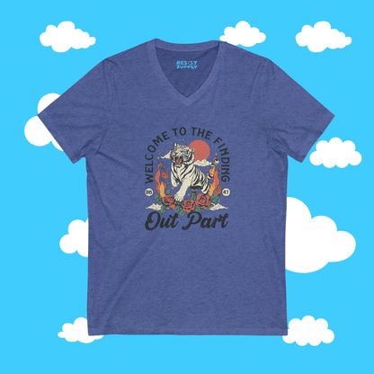 Welcome to the Finding Out Part V-Neck Tee - Resist Supply #
